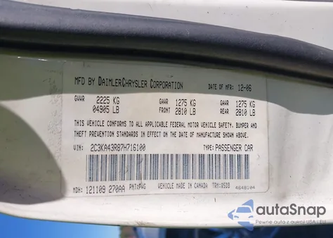 2007 Chrysler 300 from USA, damaged, VIN 2C3KA43R87H716100